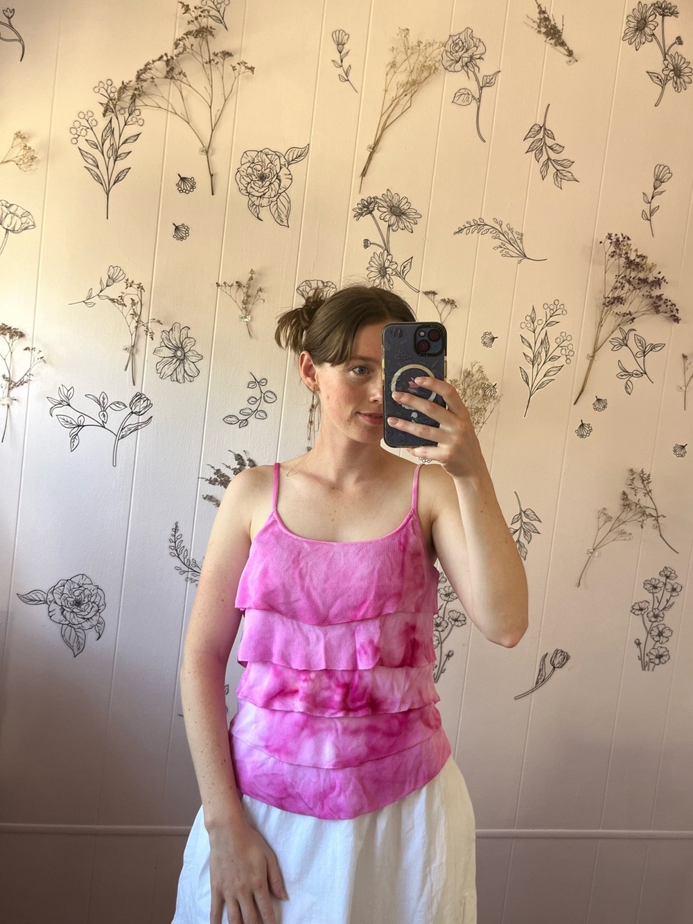 Banana Republic Pink Layered Ruffle Spaghetti Strap Camisole
